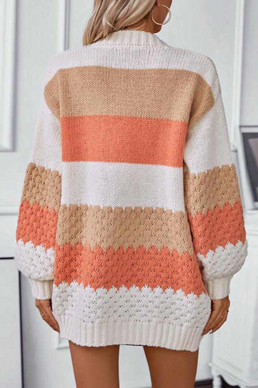 Leanne | Women's Oversized Long Sleeve Striped Cardigan