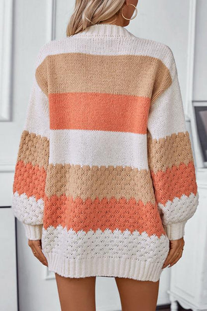 Leanne | Women's Oversized Long Sleeve Striped Cardigan