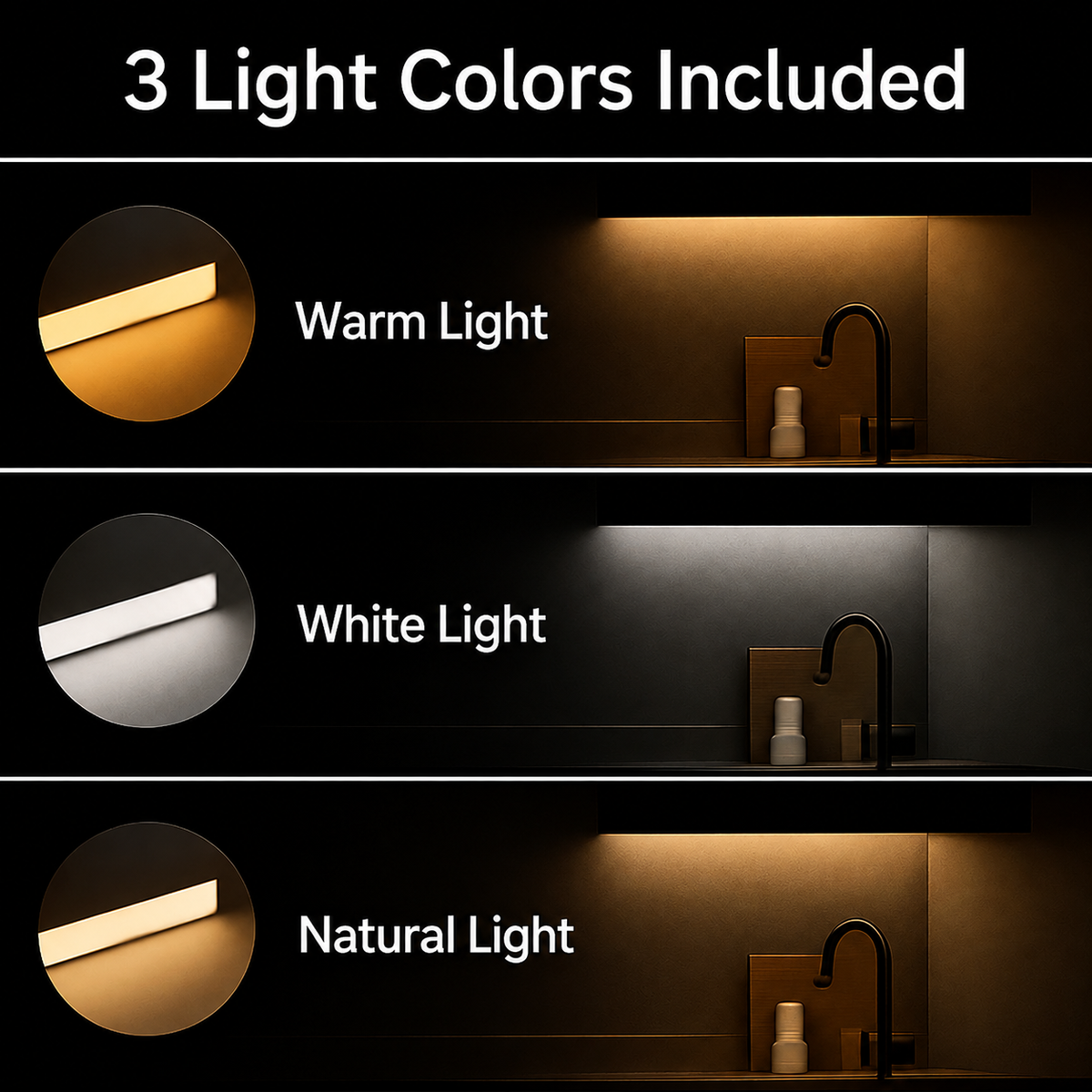 LED Under-Cabinet Light with Motion Sensor - Magnetic No-Drill Mount