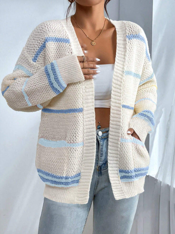 Leila | Women's Oversized Striped Cardigan
