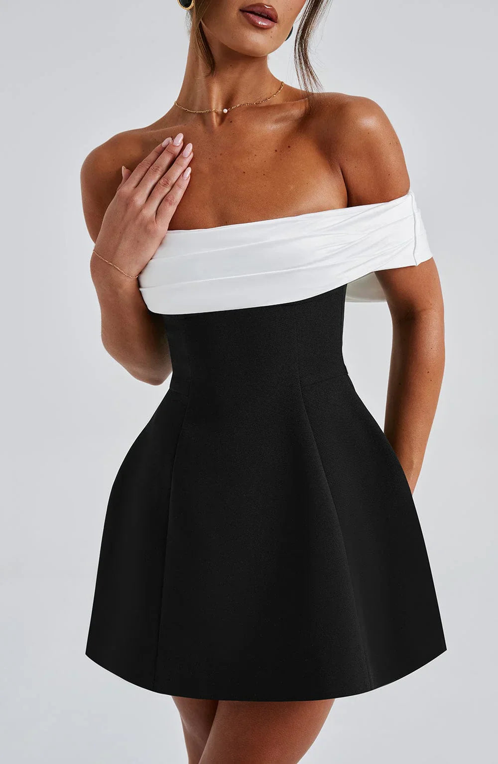 Libby | Women's Off-Shoulder A-Line Mini Dress