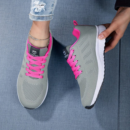 Lightweight and Breathable Mesh Sneakers with Cushioned Sole - Ideal for Spring and Summer