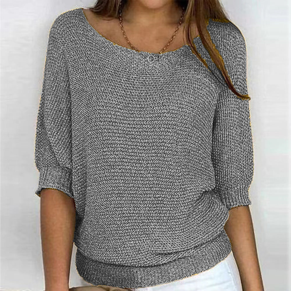 Lilly | Women's Three Quarter Sleeve Relaxed Fit Sweater