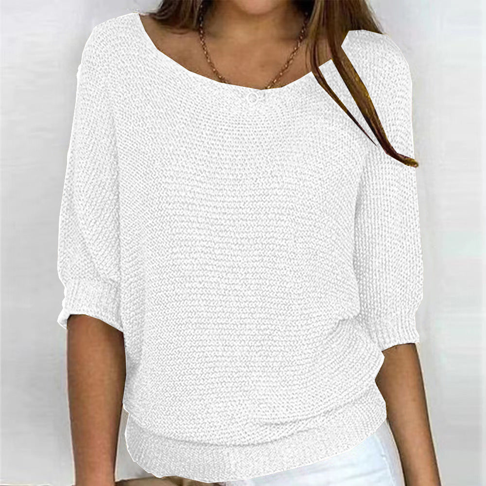 Lilly | Women's Three Quarter Sleeve Relaxed Fit Sweater