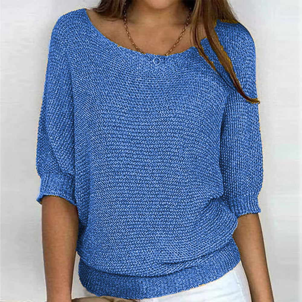Lilly | Women's Three Quarter Sleeve Relaxed Fit Sweater