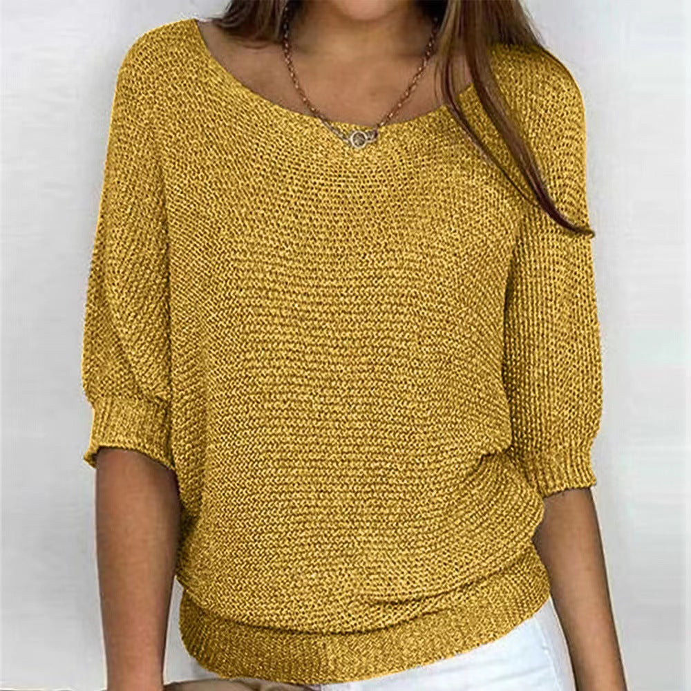 Lilly | Women's Three Quarter Sleeve Relaxed Fit Sweater