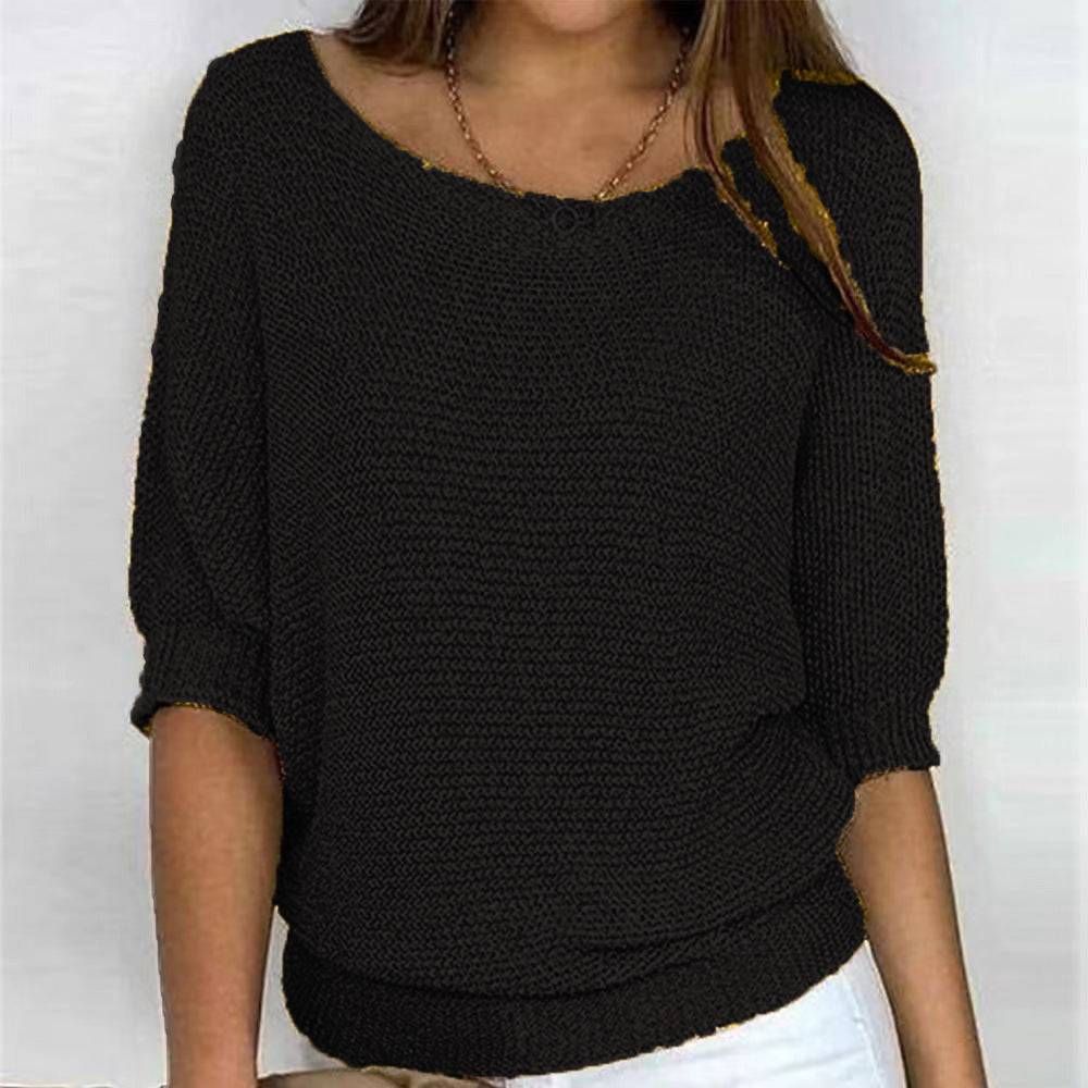 Lilly | Women's Three Quarter Sleeve Relaxed Fit Sweater