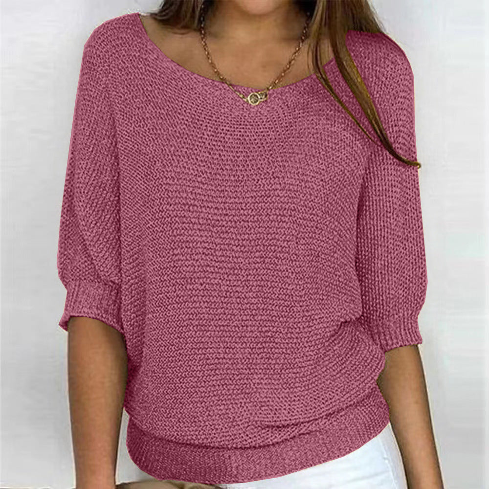 Lilly | Women's Three Quarter Sleeve Relaxed Fit Sweater