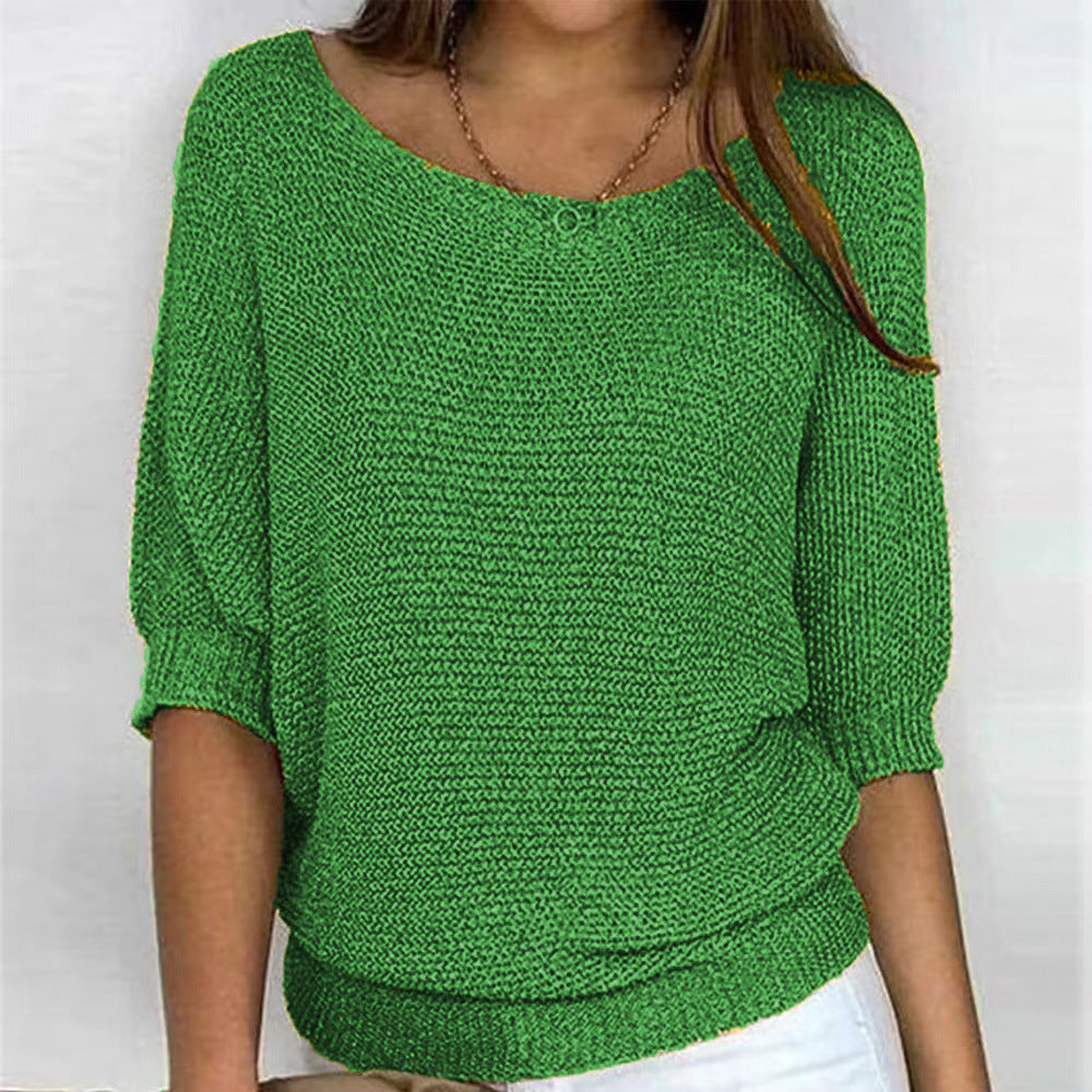Lilly | Women's Three Quarter Sleeve Relaxed Fit Sweater