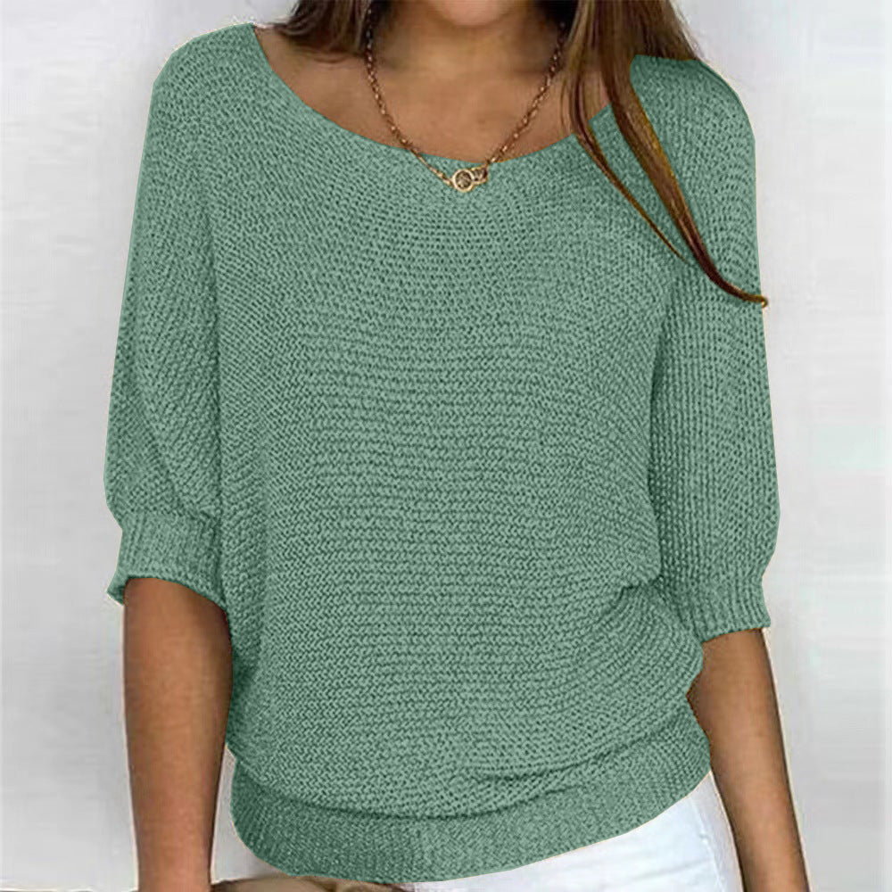 Lilly | Women's Three Quarter Sleeve Relaxed Fit Sweater