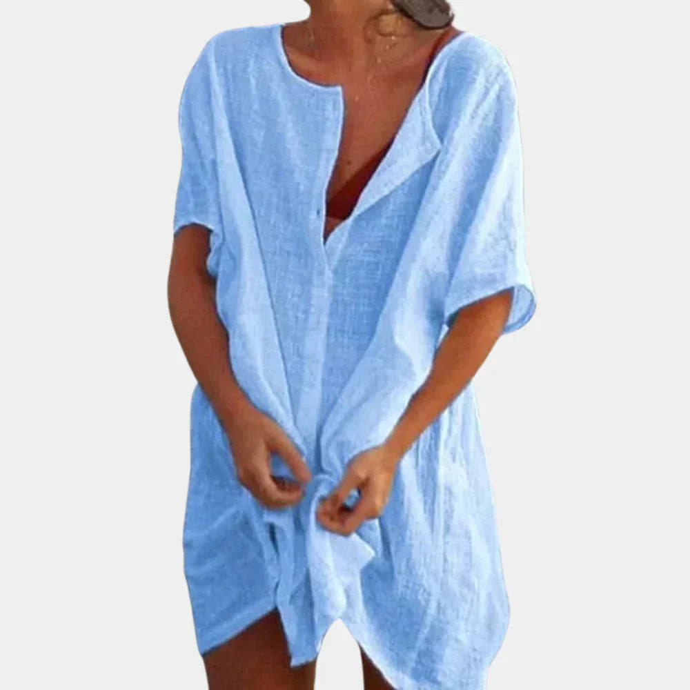 Linen-Blend Beach Tunic
