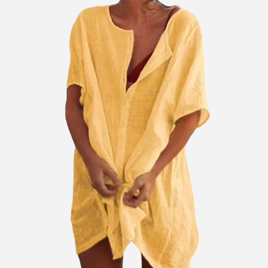 Linen-Blend Beach Tunic