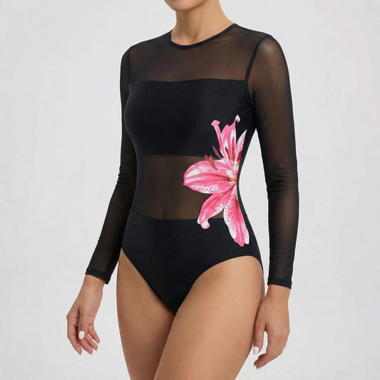 Long-Sleeve One-Piece Swimsuit