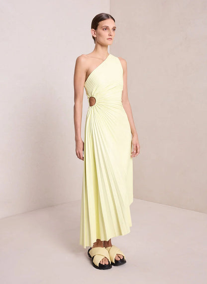 Lori | Women's One Shoulder Midi Pleated Dress