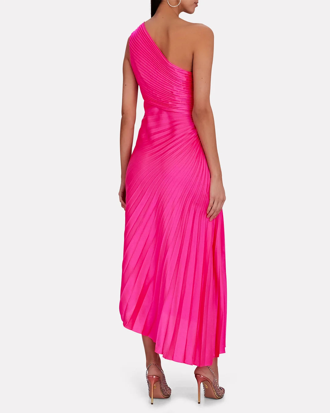 Lori | Women's One Shoulder Midi Pleated Dress