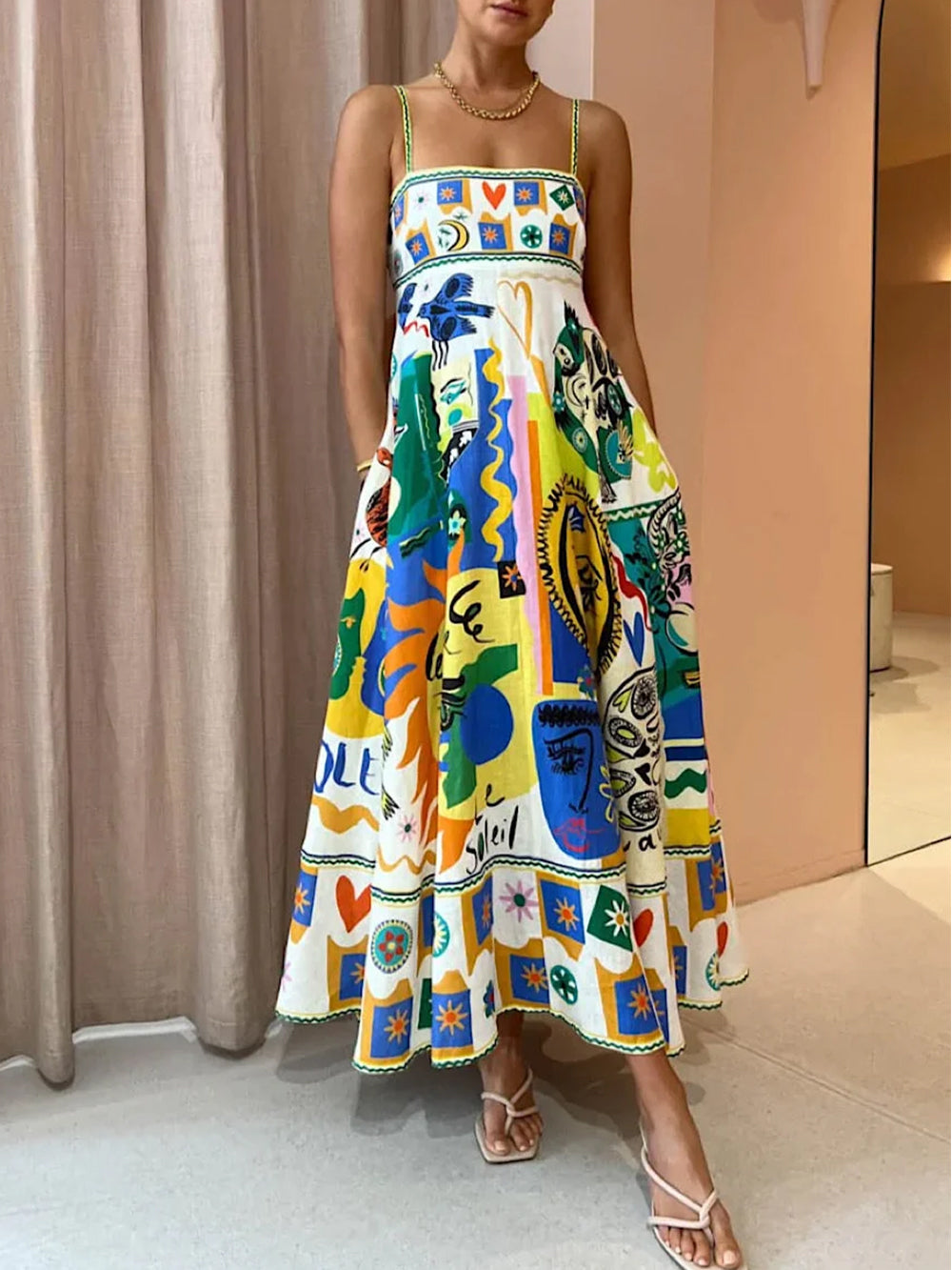 Lucille | Women's Sleeveless A-Line Maxi Dress