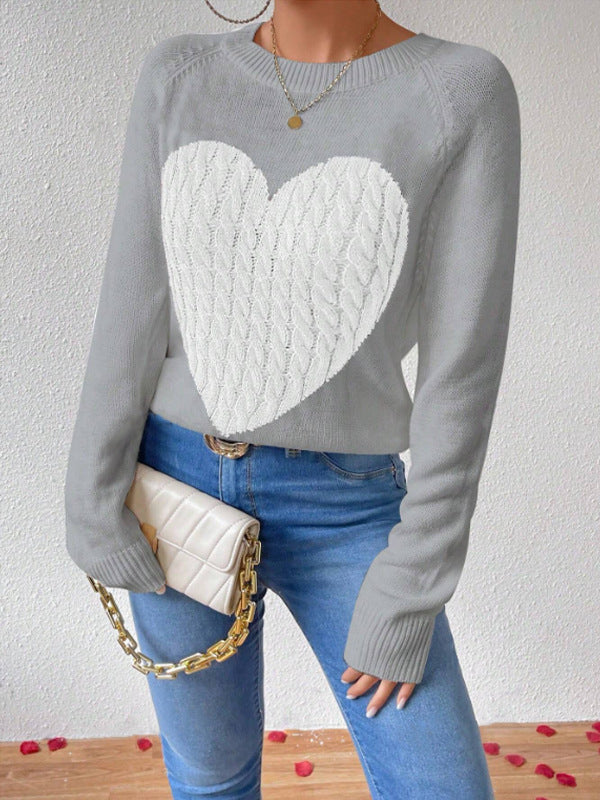 Lucy | Women's Long Sleeve Heart Sweater