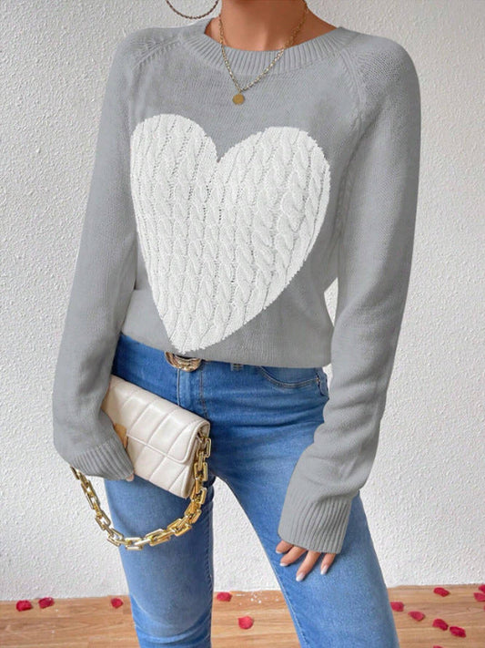 Lucy | Women's Long Sleeve Heart Sweater