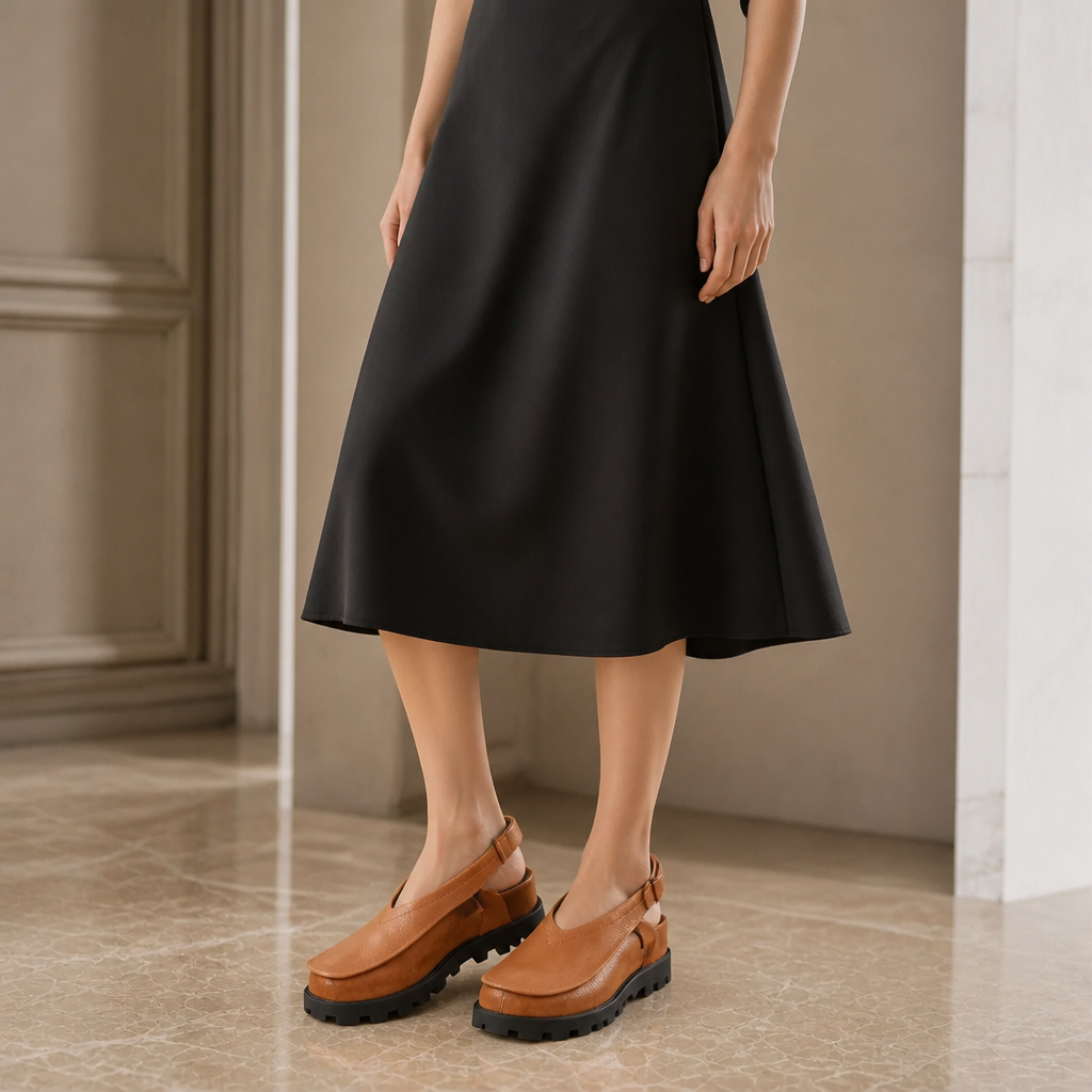 Lug Sole Slingback Loafer Flats