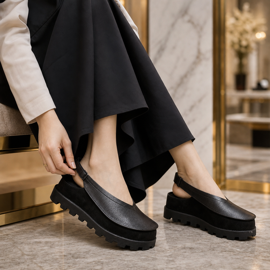 Lug Sole Slingback Loafer Flats
