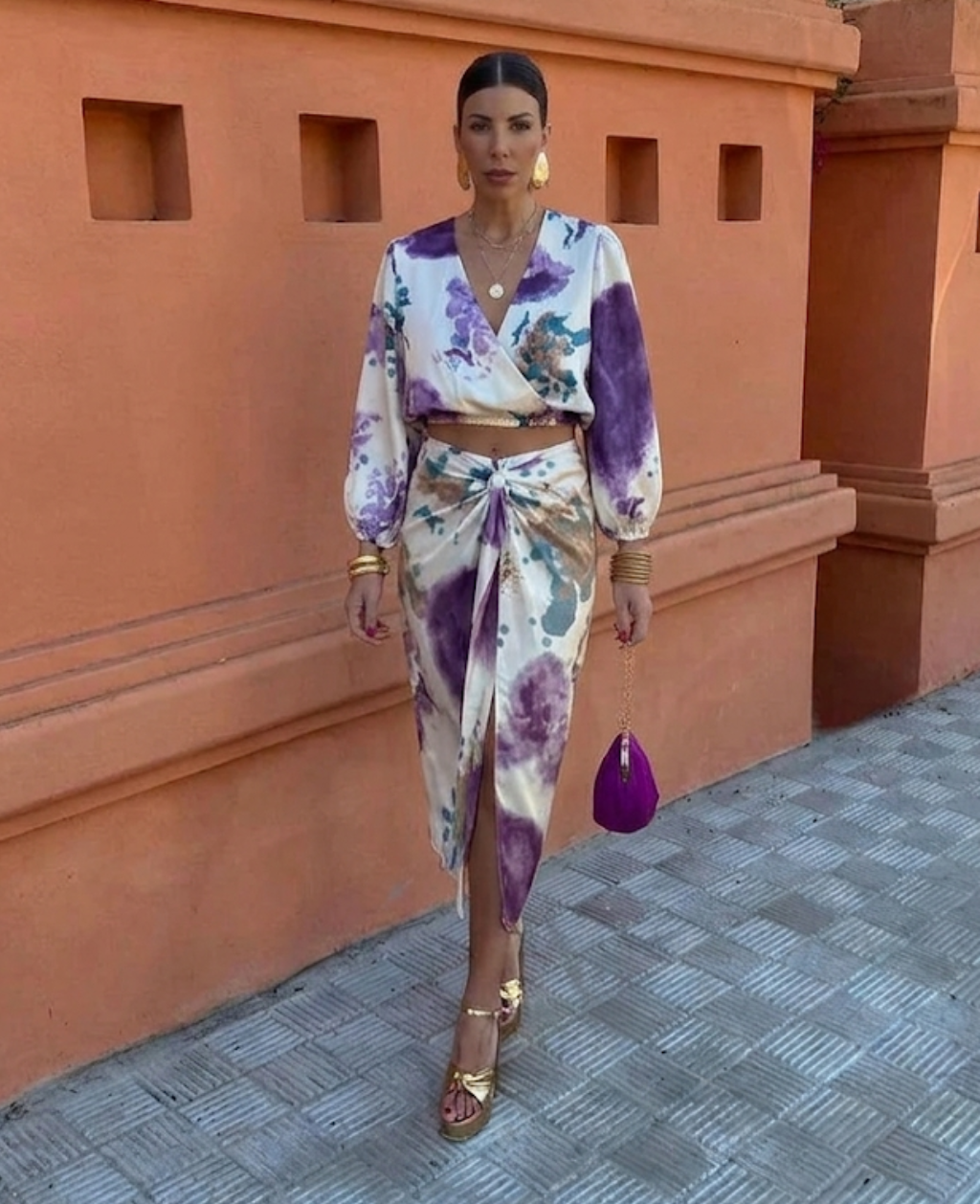 Marcia | Women's V-Neck Wrap Midi Dress