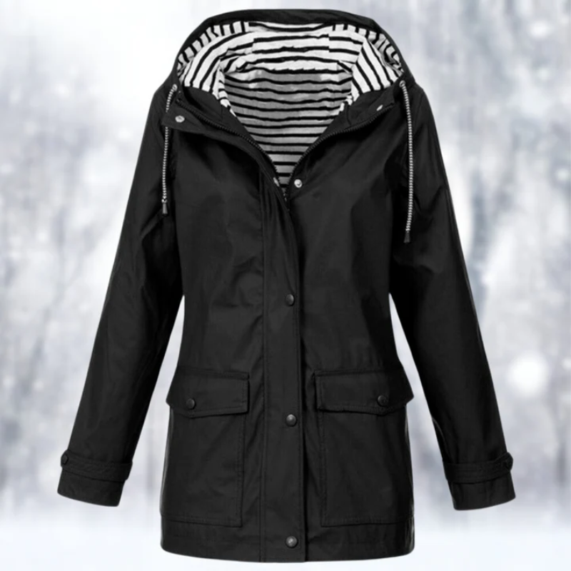 Margaret | Women's Hooded Button-Front Raincoat