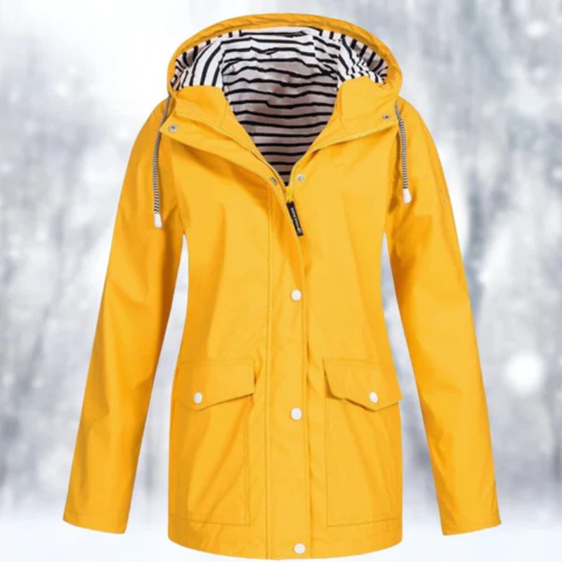 Margaret | Women's Hooded Button-Front Raincoat