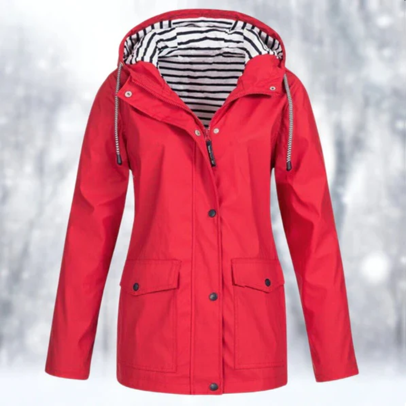 Margaret | Women's Hooded Button-Front Raincoat