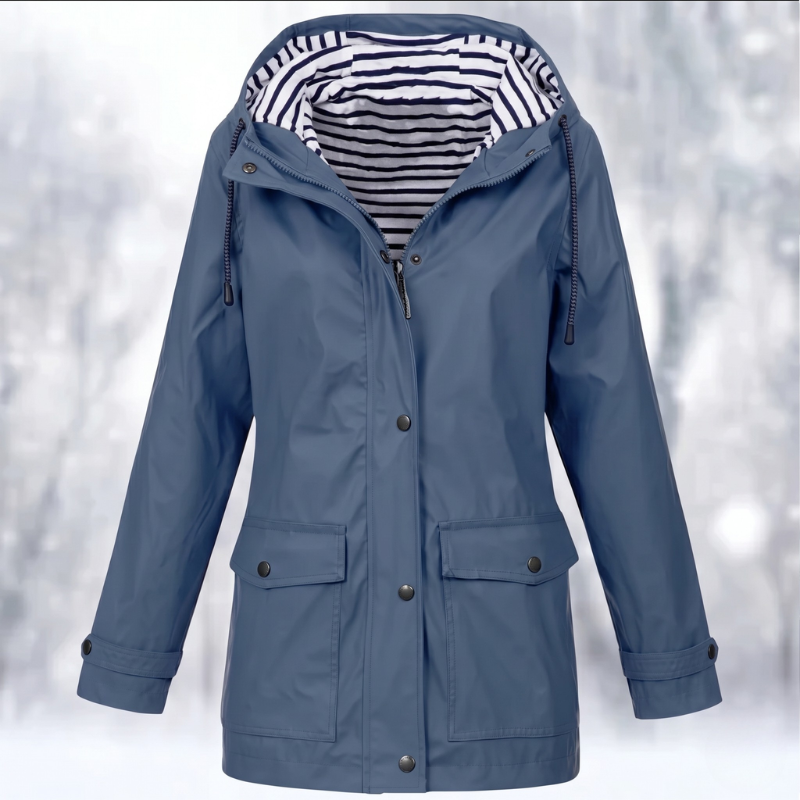 Margaret | Women's Hooded Button-Front Raincoat