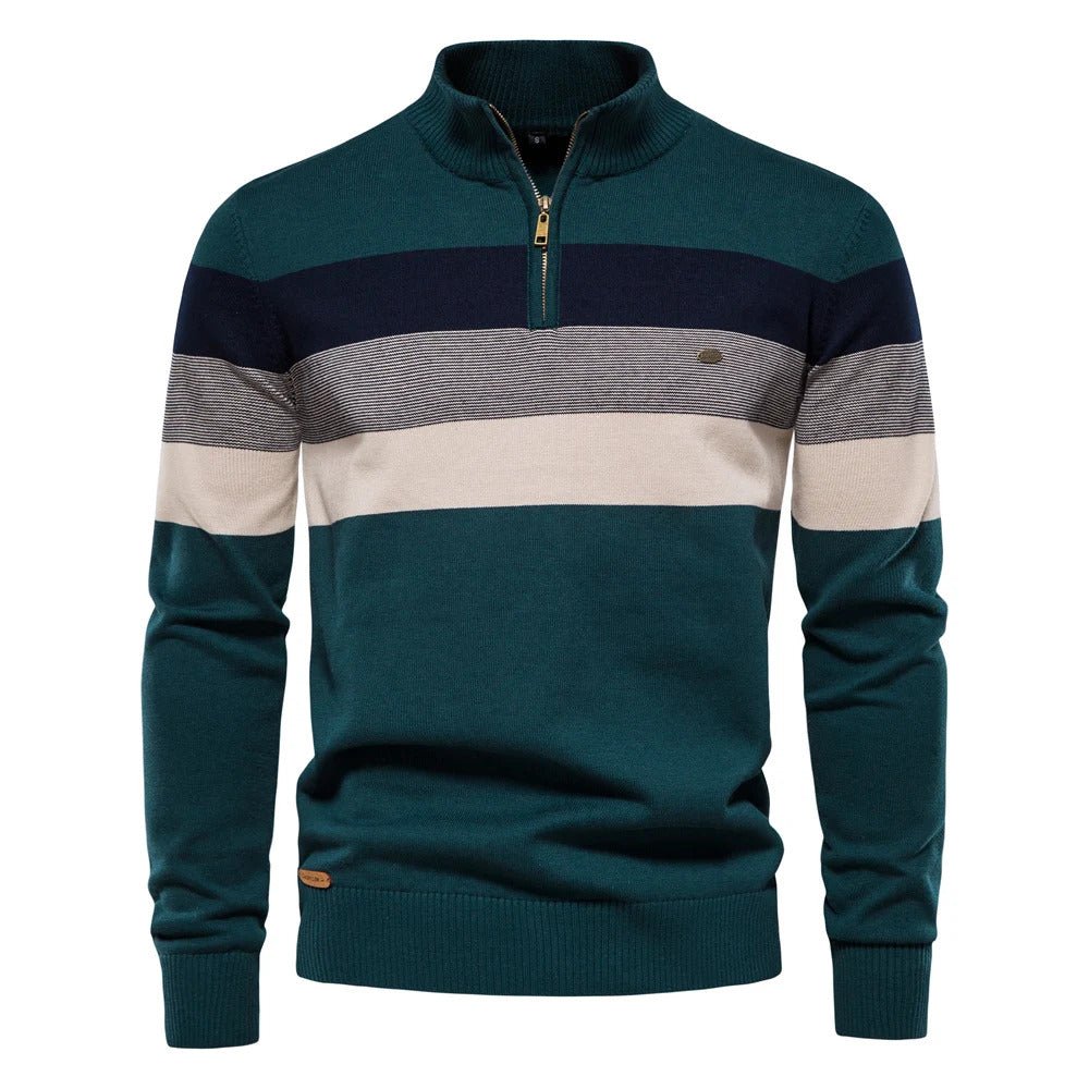 Mason | Men's Striped Quarter Zip Sweater