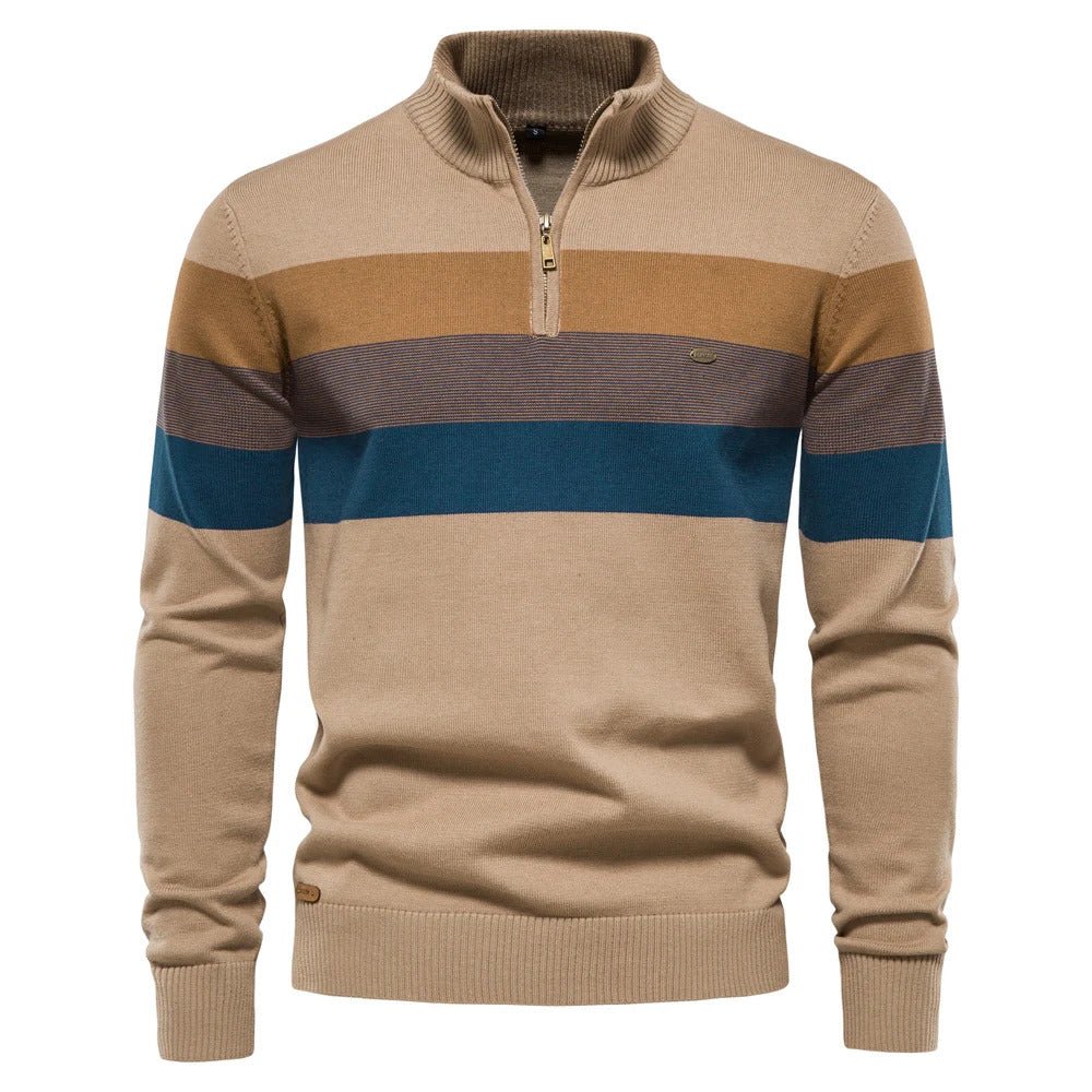 Mason | Men's Striped Quarter Zip Sweater
