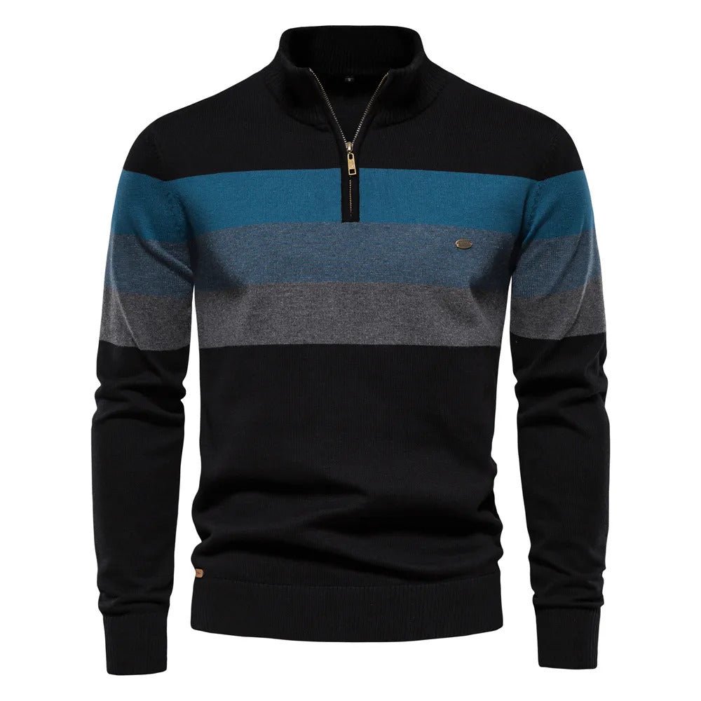 Mason | Men's Striped Quarter Zip Sweater