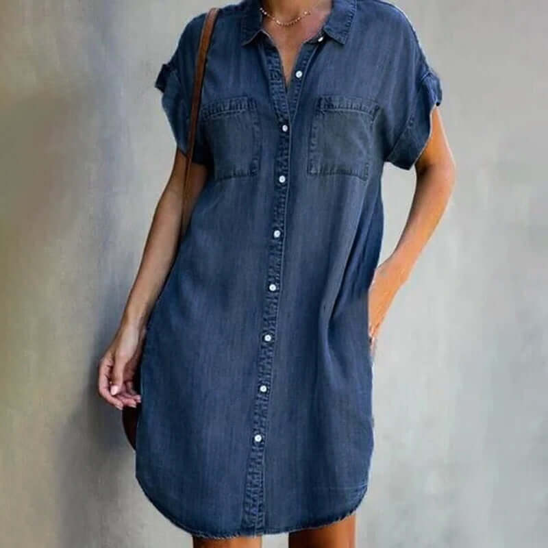 Maureen | Women's Button-Down Denim Mini Dress