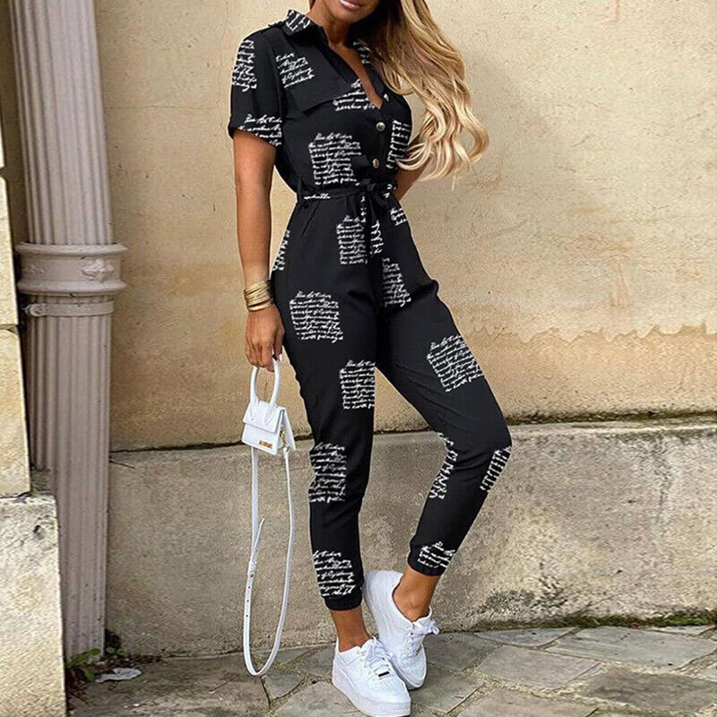 Mckenzie | Women's Belted Short Sleeve Jumpsuit