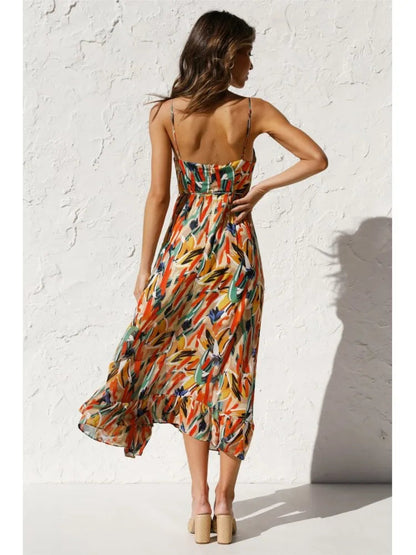 Melissa | Women's V-Neck A-Line Midi Dress