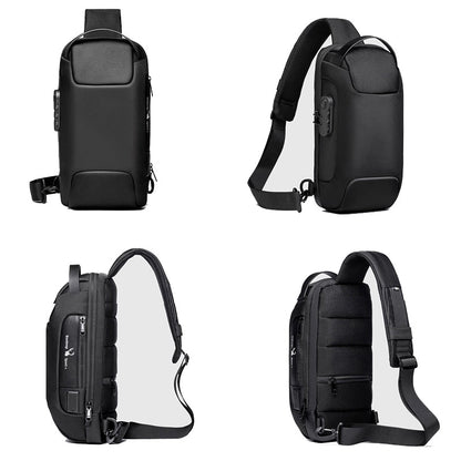 Men's Anti-Theft Water-Resistant Crossbody Bag with USB Charging