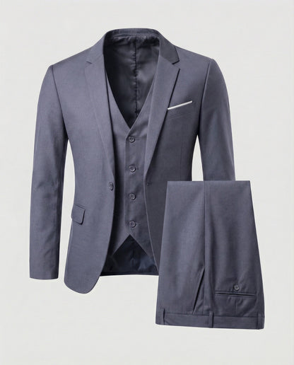 Men's Classic Three-Piece Suit for Formal Occasions