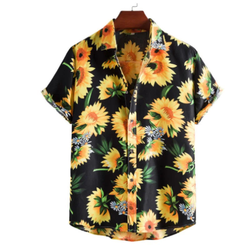 Men's Lightweight Floral Pattern Tropical Shirt