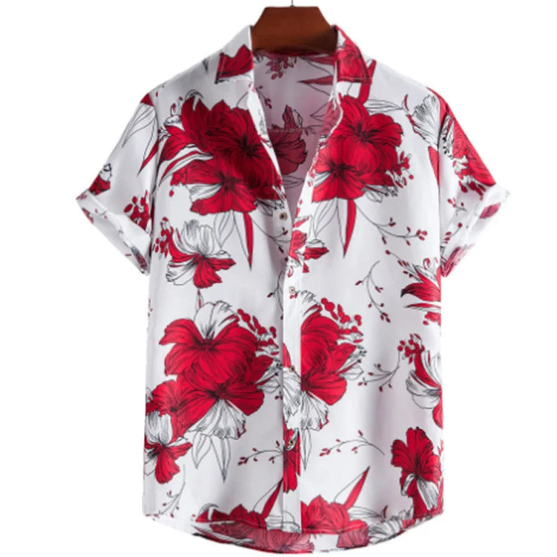 Men's Lightweight Floral Pattern Tropical Shirt