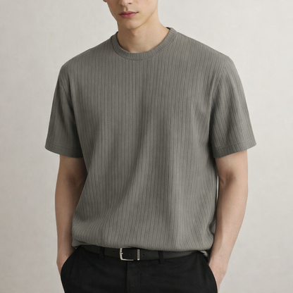 Men's Ribbed Sculpted Fit T-Shirt | Modern Tailored Style