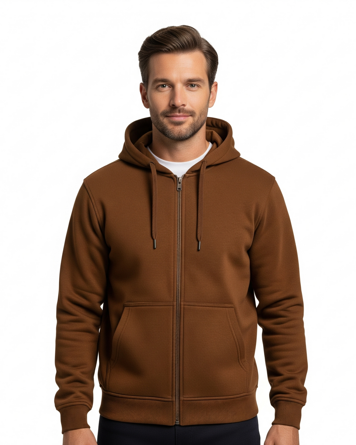 Men's Full-Zip Hooded Sweatshirt with Pockets
