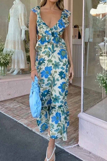 Molly | Women's Sleeveless Maxi Floral Dress