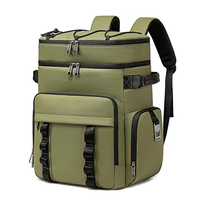 Multifunctional Cooler Backpack with Insulated Interior Compartment and Exterior Pockets