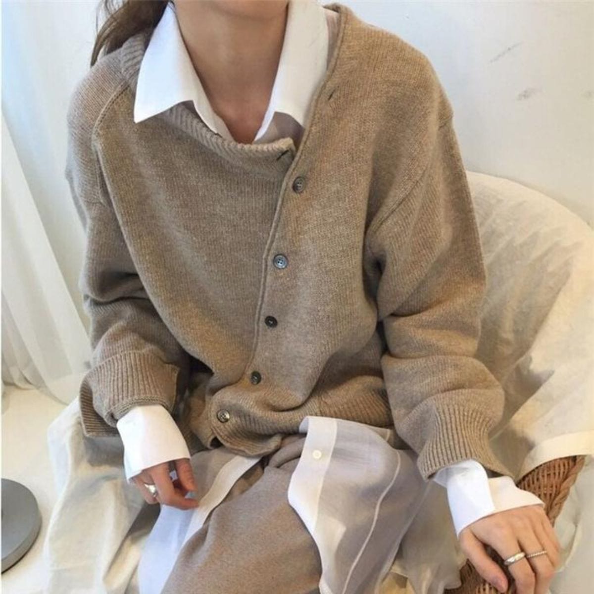 Nadia | Women's Button-Front Relaxed Fit Cardigan