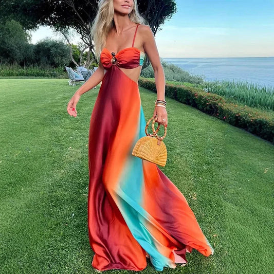 Nadia | Women's Sleeveless Cutout Maxi Dress