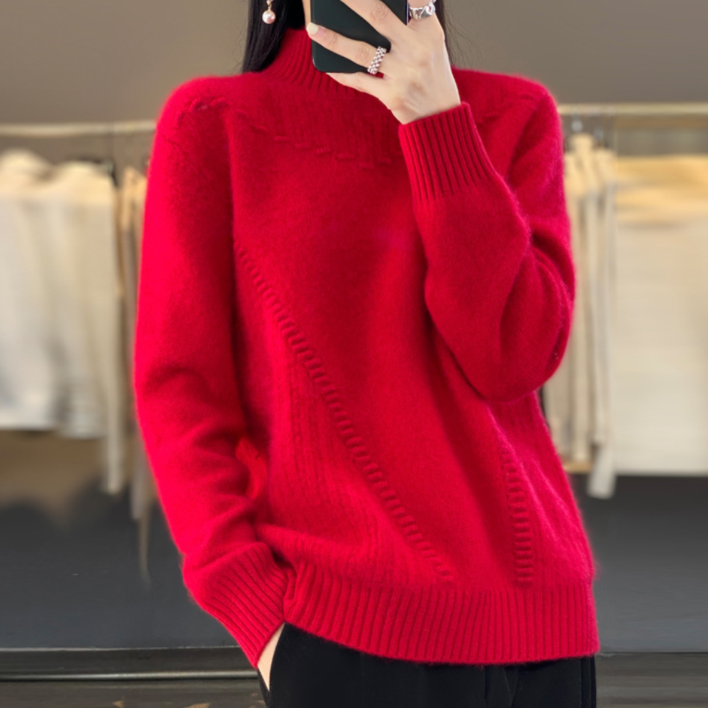 Nancy | Women's Mock Neck Knit Sweater