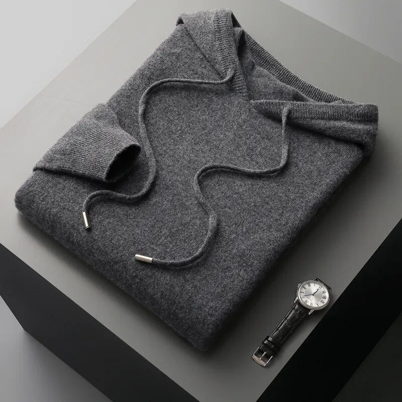 Neil | Men's Long Sleeve Knit Hoodie