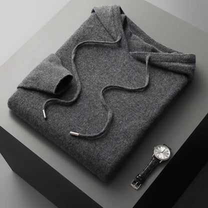 Neil | Men's Long Sleeve Knit Hoodie