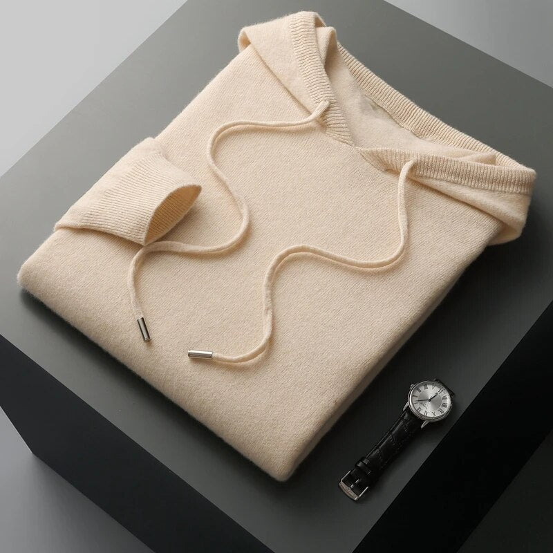Neil | Men's Long Sleeve Knit Hoodie