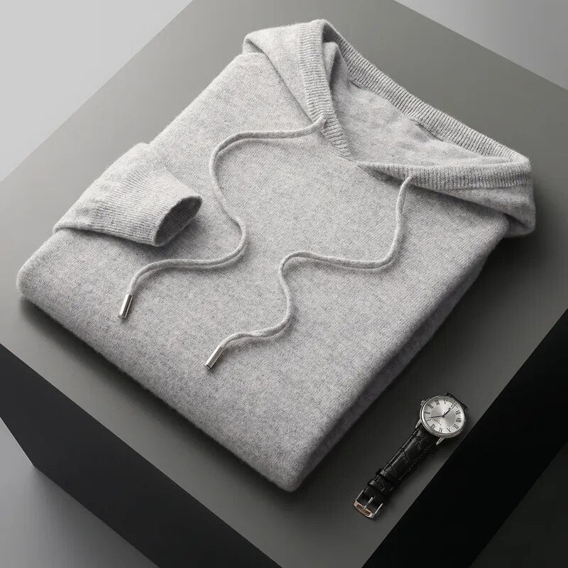 Neil | Men's Long Sleeve Knit Hoodie